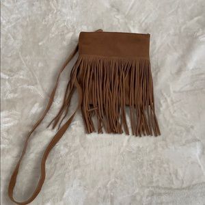 Margot genuine leather mini crossbody with fringe